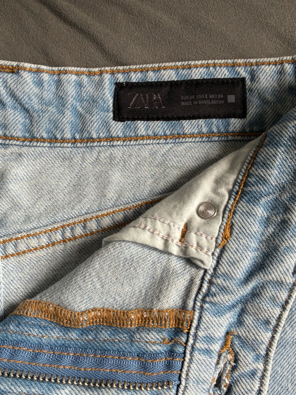 Zara Denim Shorts with Crochet Lace Detail - Picture 3 of 4